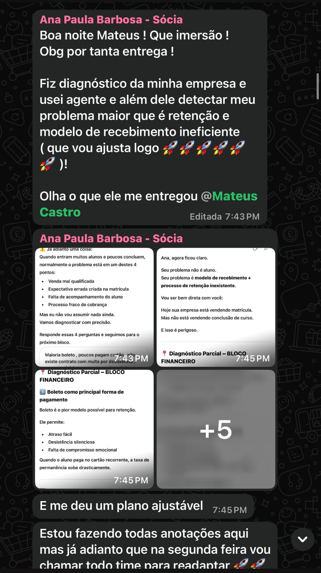 Print de WhatsApp com reação real de cliente do Kit (1)