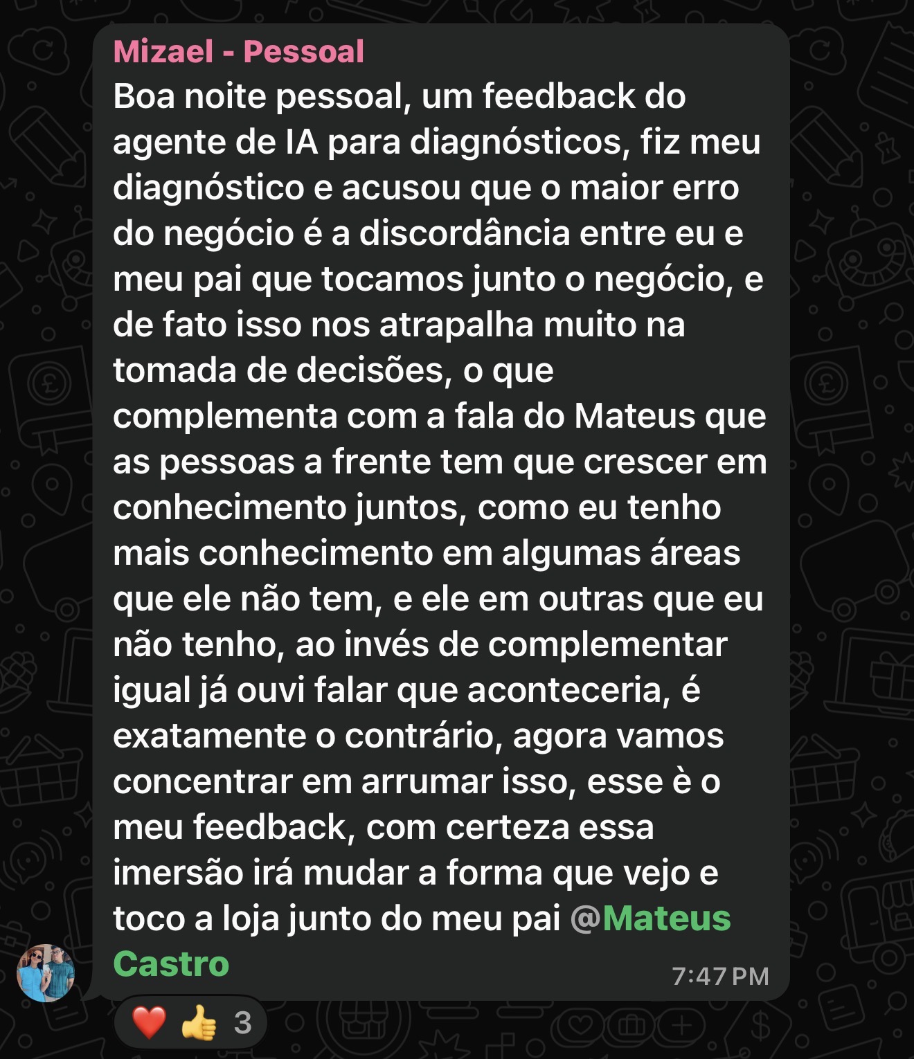 Print de WhatsApp com reação real de cliente do Kit (2)