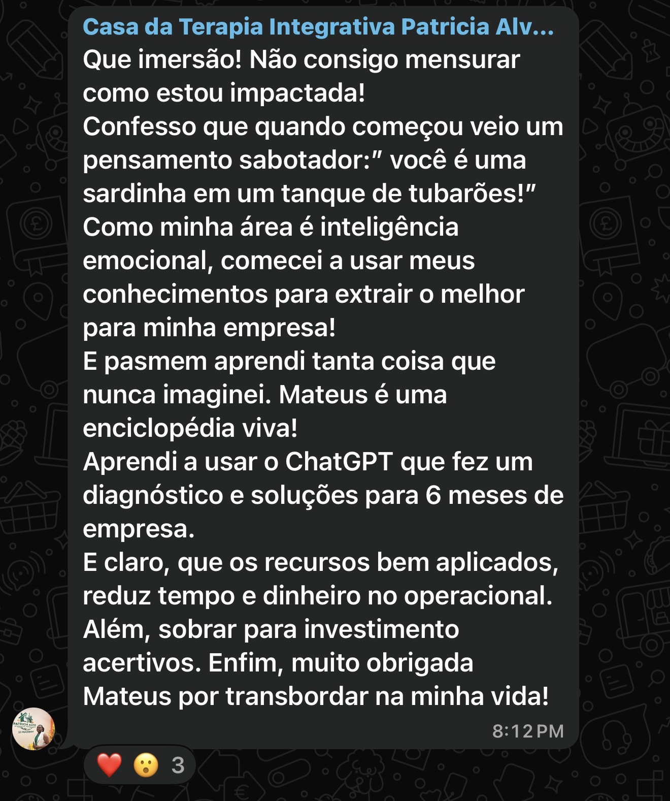 Print de WhatsApp com reação real de cliente do Kit (3)